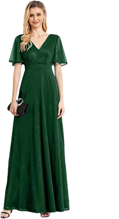 Flutter sleeve dress in Green.... perfect for any occasion –  Redcarpetdresses.co.uk