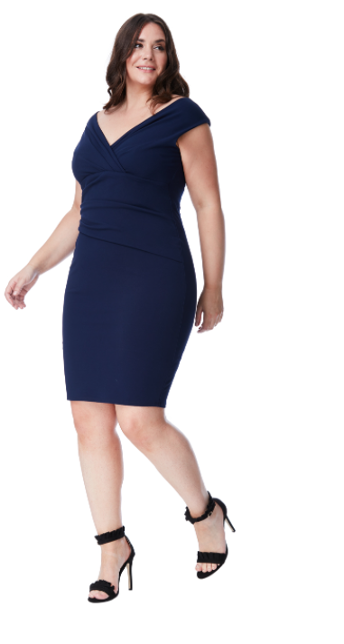 Royal blue bodycon hot sale dress plus size