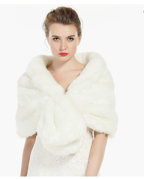 Prom hot sale fur shawl