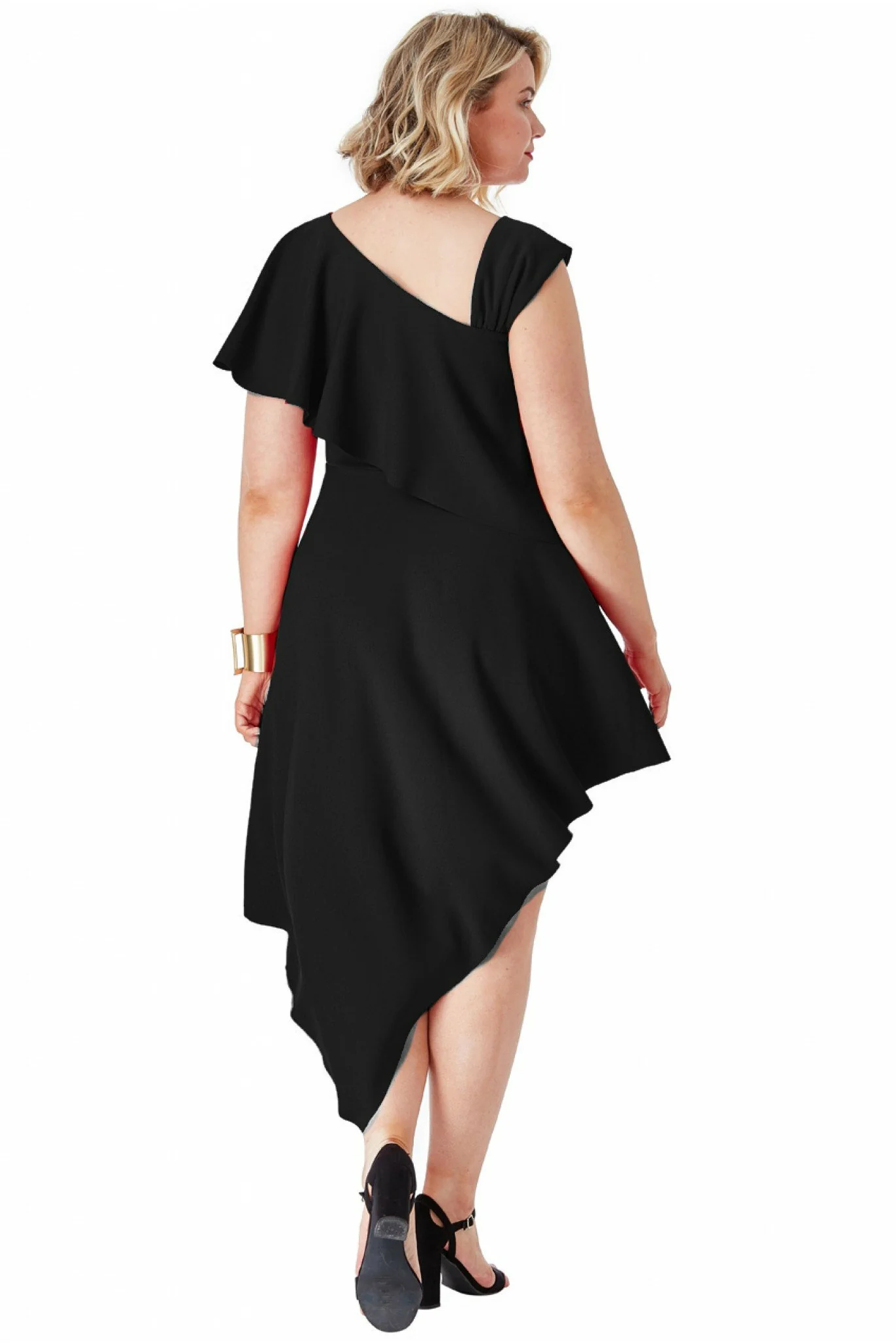 Plus Size Bardot Side Split Dress Royal Blue Bridesmaid Ball