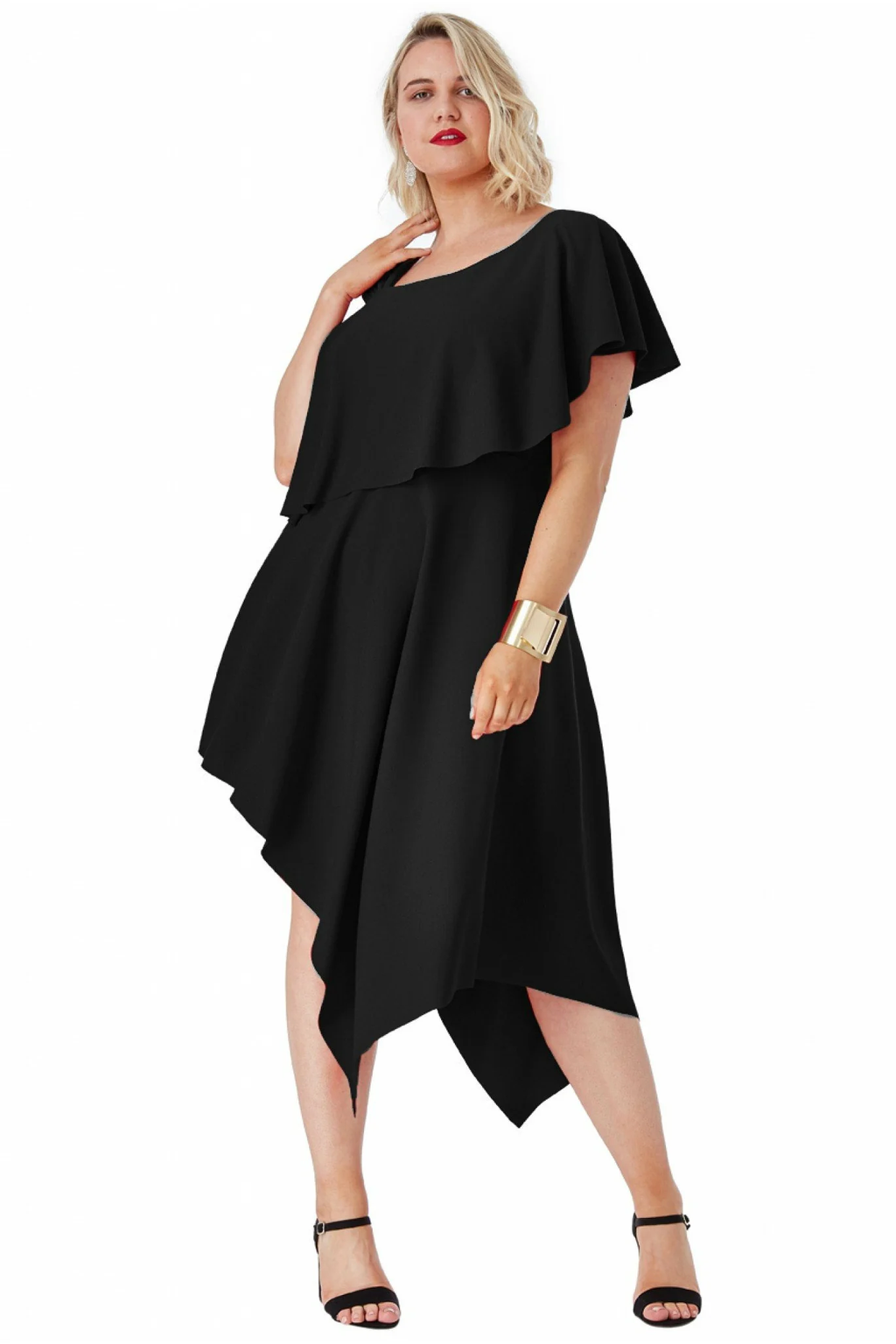 Plus Size Dress  (Black) Mother of the Bride, Cruise, Formal, Black-Tie, Ball, Prom, Wedding Guest