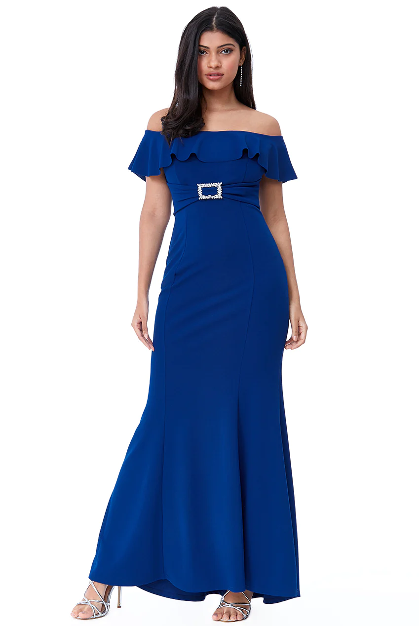 Bardot Dress Royal blue Size 8 Mother of Bride Groom. Wedding