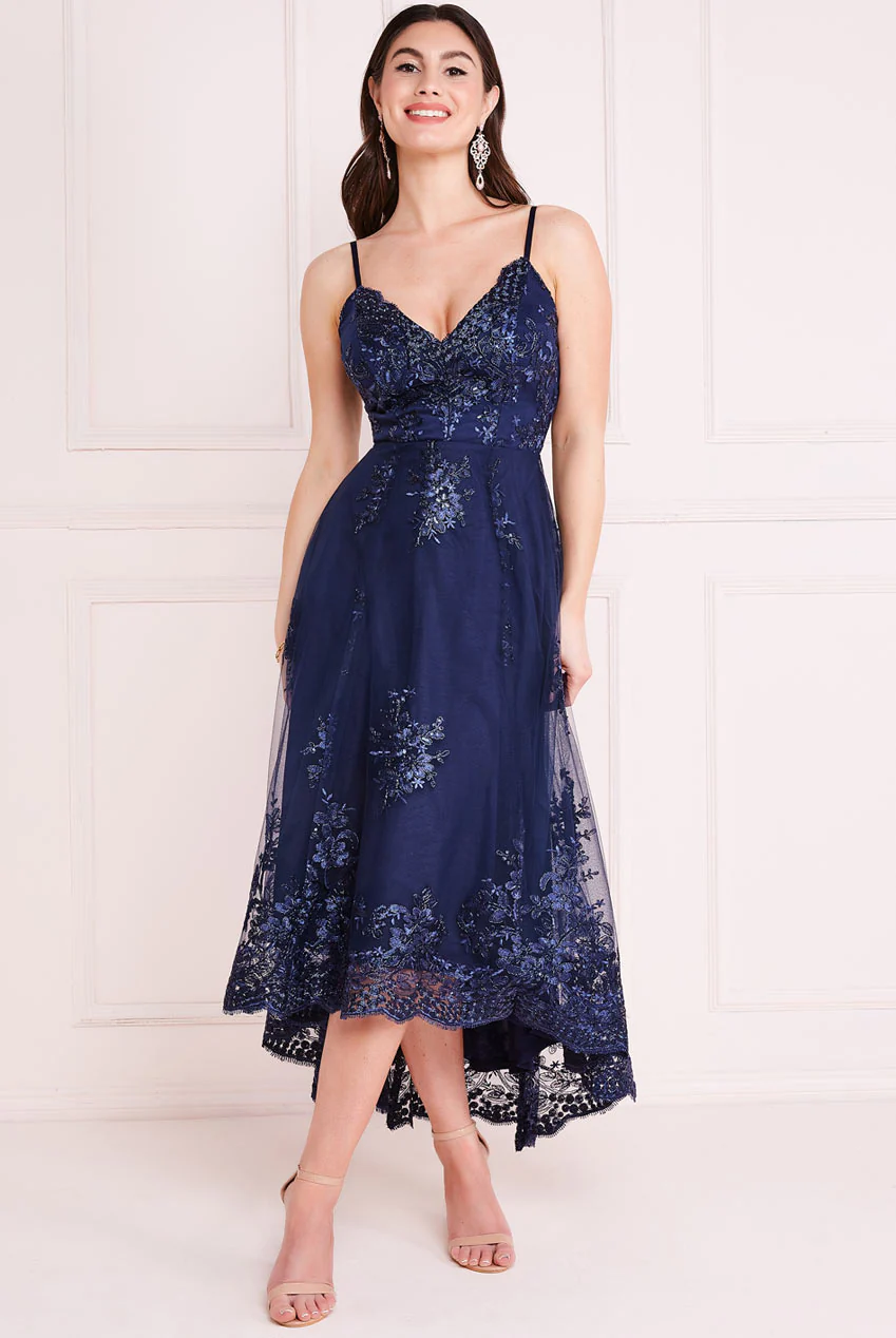 High Low Dress (Navy) Mother of Bride/Groom. Wedding Guest. Cocktail. Ball. Cruise