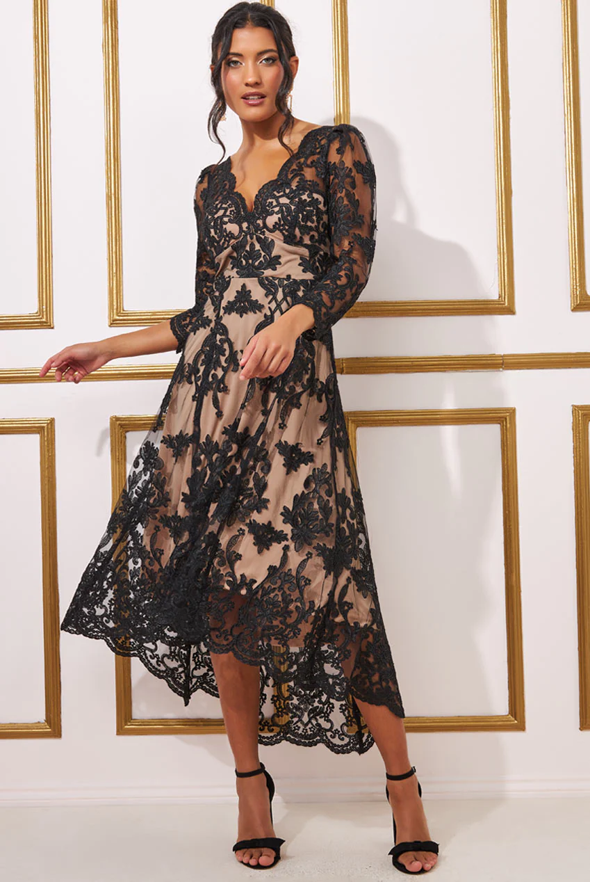 Copy of High Low Dress (Black-Blush) Mother of Bride/Groom. Wedding Guest. Cocktail. Ball. Cruise