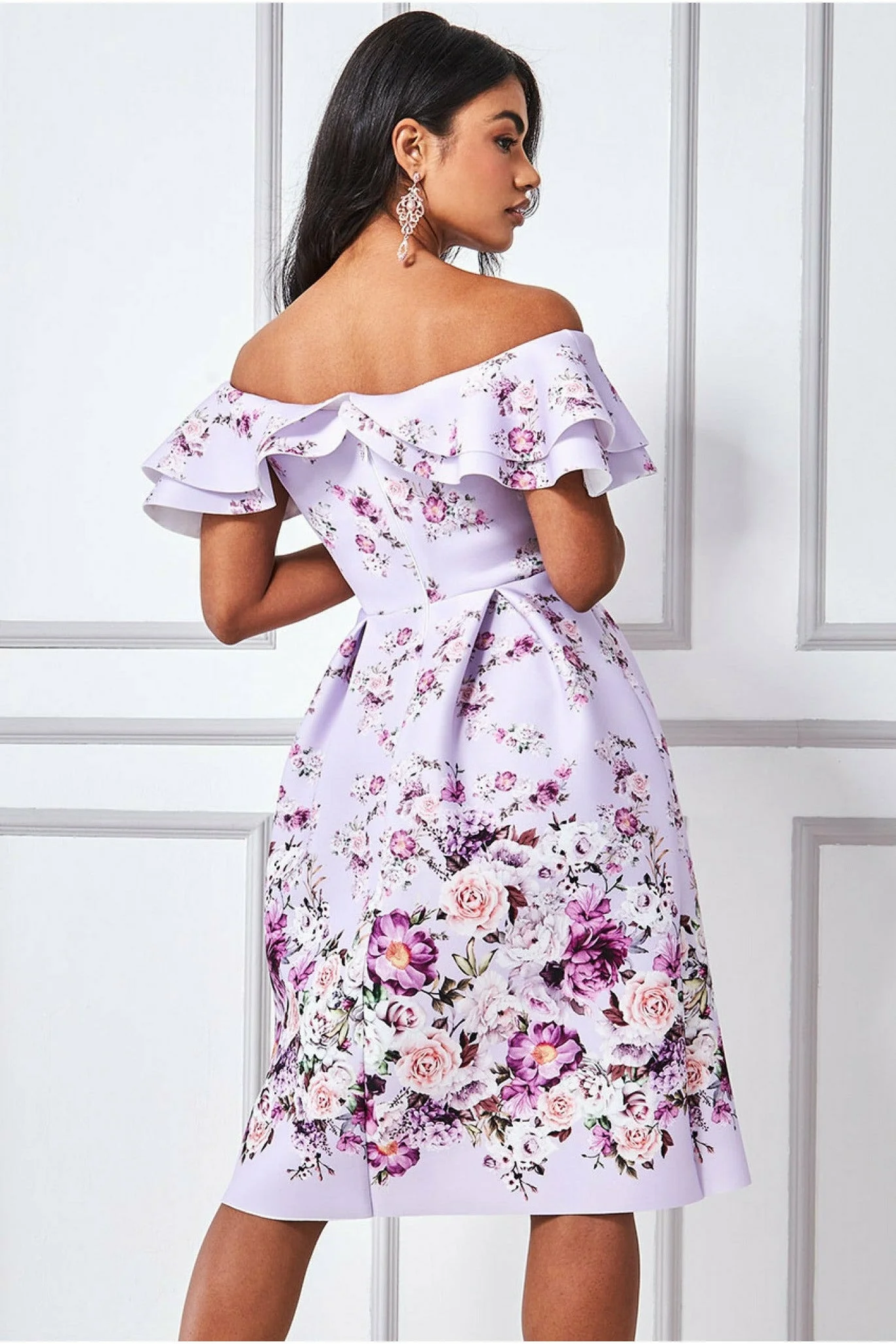 Long floral cocktail clearance dress