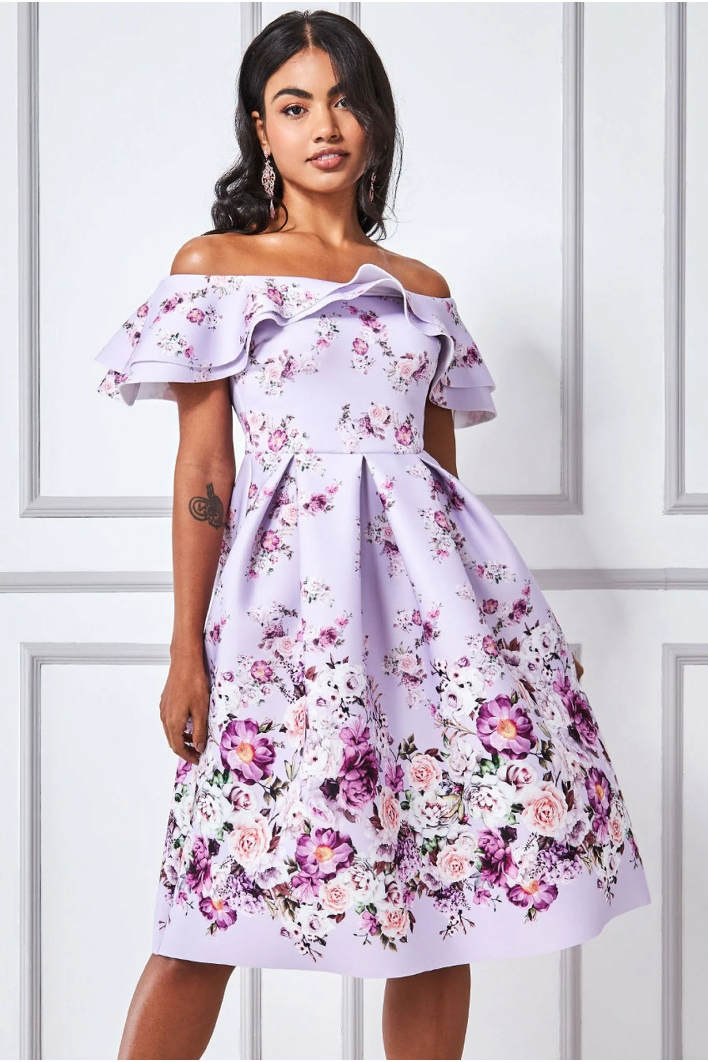 Foam Floral Dress (Lilac) Mother of Bride/Groom. Wedding Guest. Cocktail. Ball. Cruise