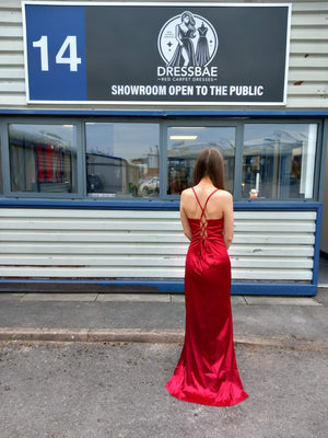 Corset Side Split dress in Burgundy , Dark Red, Prom, Cruise, Special Occasion, Formal event