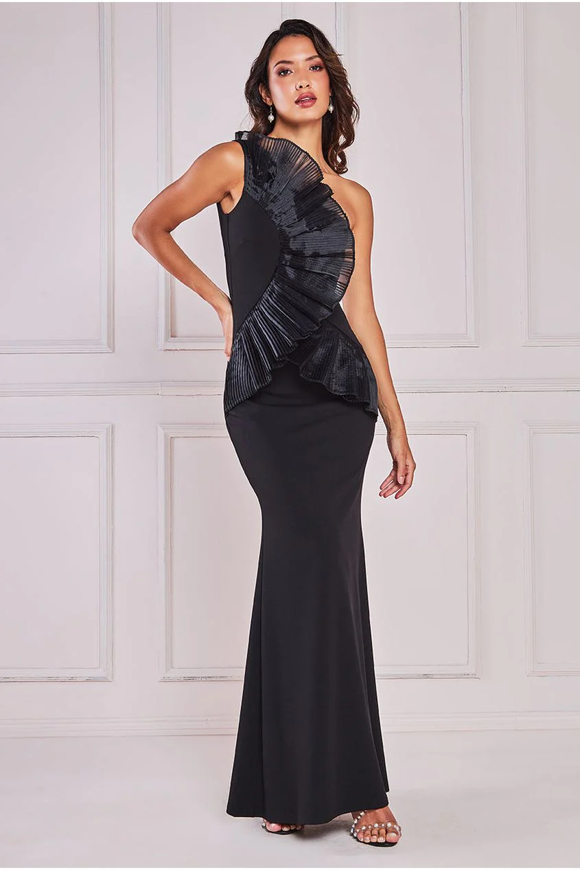 One Shoulder Dress 4075 (Black) Prom, Ball., Black-tie, Bridesmaid, Pageant