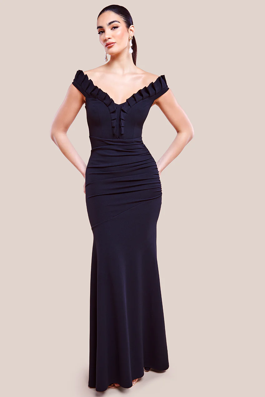 Plus Size  Frill Dress (Black) Prom, Ball., Black-tie, Bridesmaid, Cruise