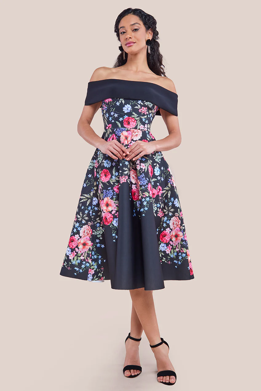 Floral Dress  (Black) Mother of the Bride, Wedding Guest, Races