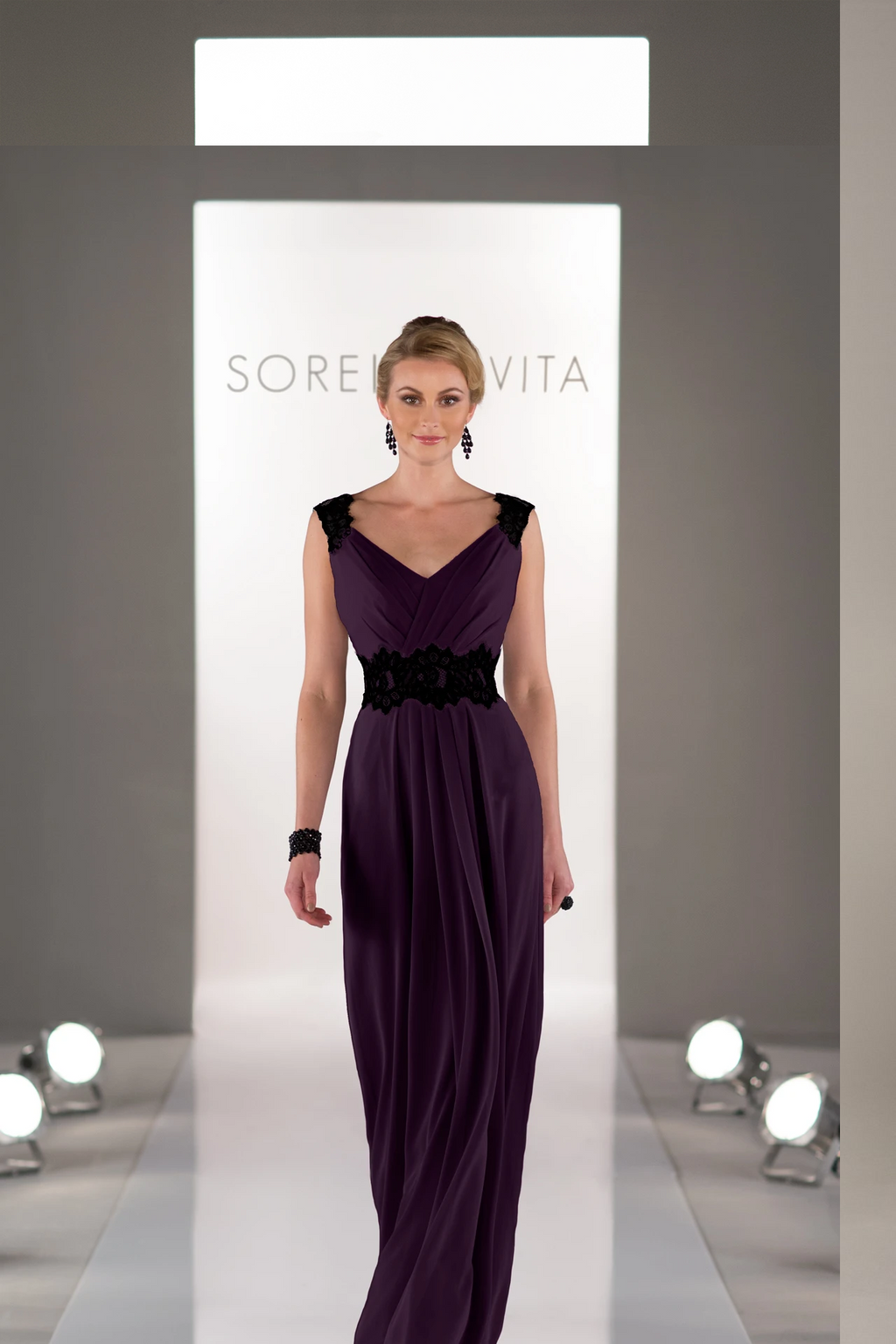 Sorella Vita Dress Style 8324 (Aubergine-Black-size 16) Prom, Ball., Black-tie, Bridesmaid, Pageant