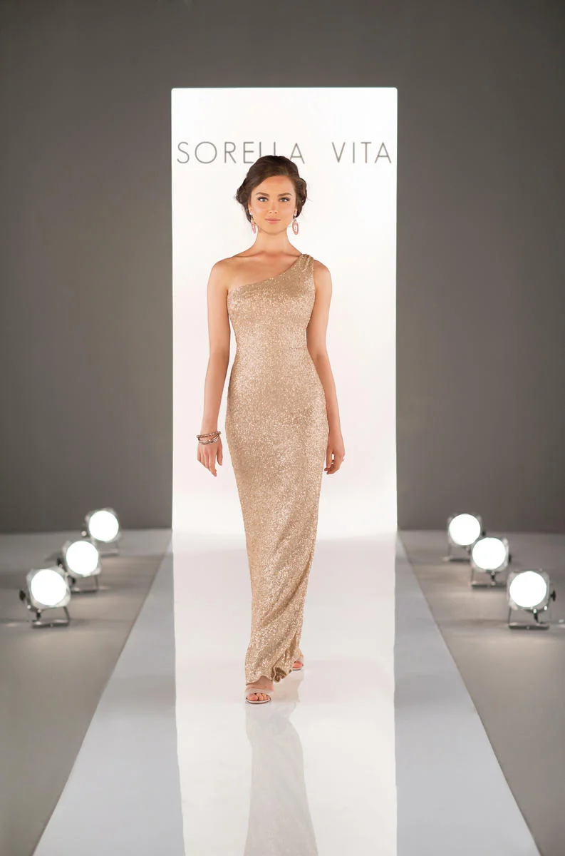 Sorella Vita Dress Style 8726 (Gold-Size 12) Prom, Ball., Black-tie, Bridesmaid, Pageant