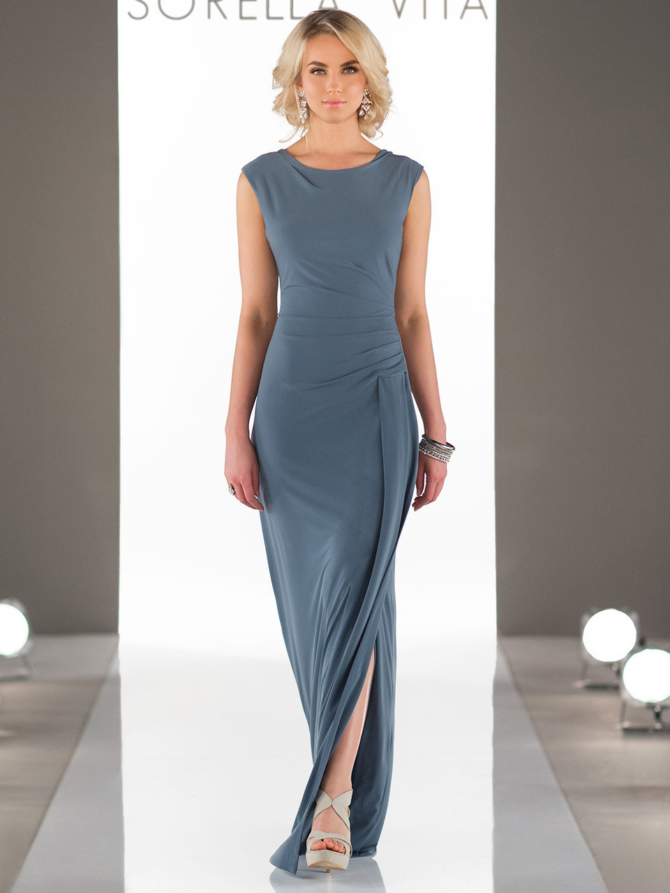Sorella Vita Dress Style 8868 (Slate-Size 10) Prom, Ball., Black-tie, Bridesmaid, Pageant