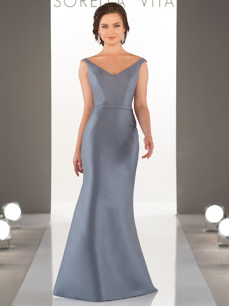 Sorella Vita Dress Style 8964 (Stone Blue-Size 14) Prom, Ball., Black-tie, Bridesmaid, Pageant