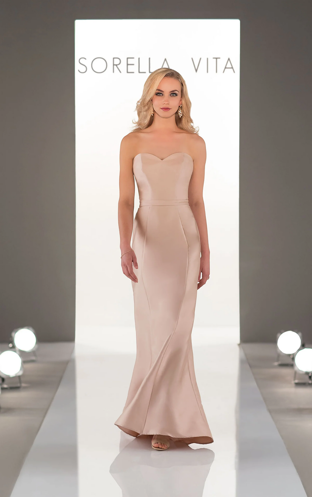 Sorella Vita Dress Style 9058 (Pink Champagne-Size 12) Prom, Ball., Black-tie, Bridesmaid, Pageant