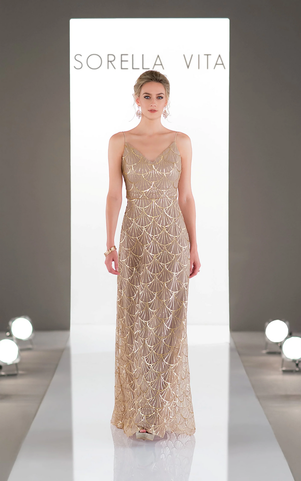 Sorella Vita Dress Style 9086 (Gold-Size 12) Prom, Ball., Black-tie, Bridesmaid, Pageant