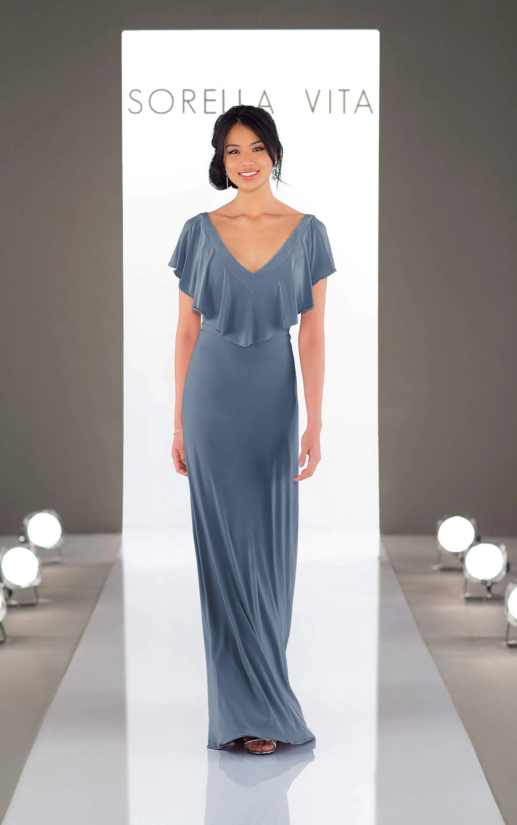 Sorella Vita Dress Style 9110 (Slate-Size 12) Prom, Ball., Black-tie, Bridesmaid, Pageant