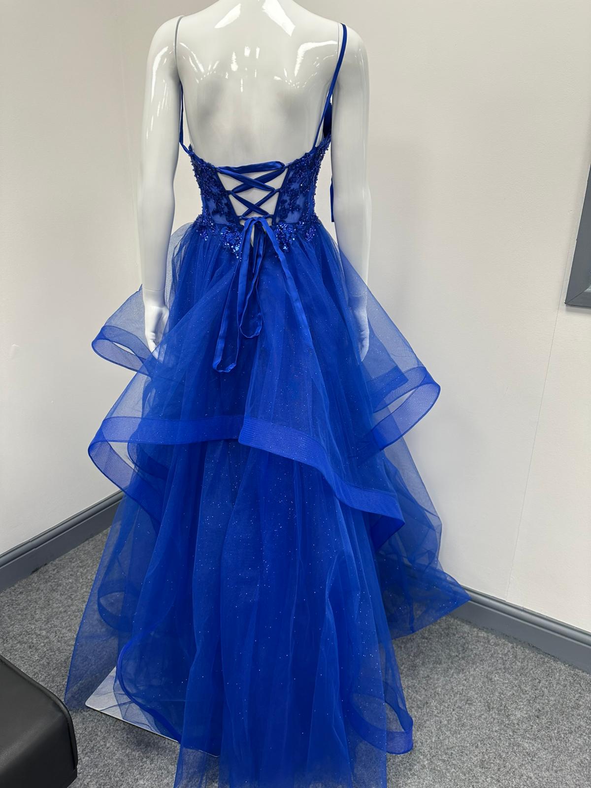 Royal Blue Ruffled Ballgown Prom Dress RRP £645 we sell at £299