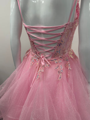 Pink Ruffled Ballgown Prom Dress RRP £645 we sell at £299