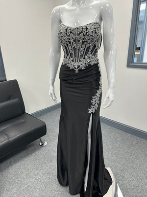 Black Corset Sequinned Ballgown Prom Dress RRP £645 we sell at £199