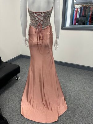 Blush Pink Corset Sequinned Ballgown Prom Dress RRP £645 we sell at £199