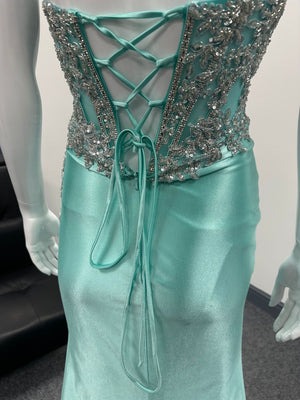 Mint Green Corset Sequinned Ballgown Prom Dress RRP £645 we sell at £199