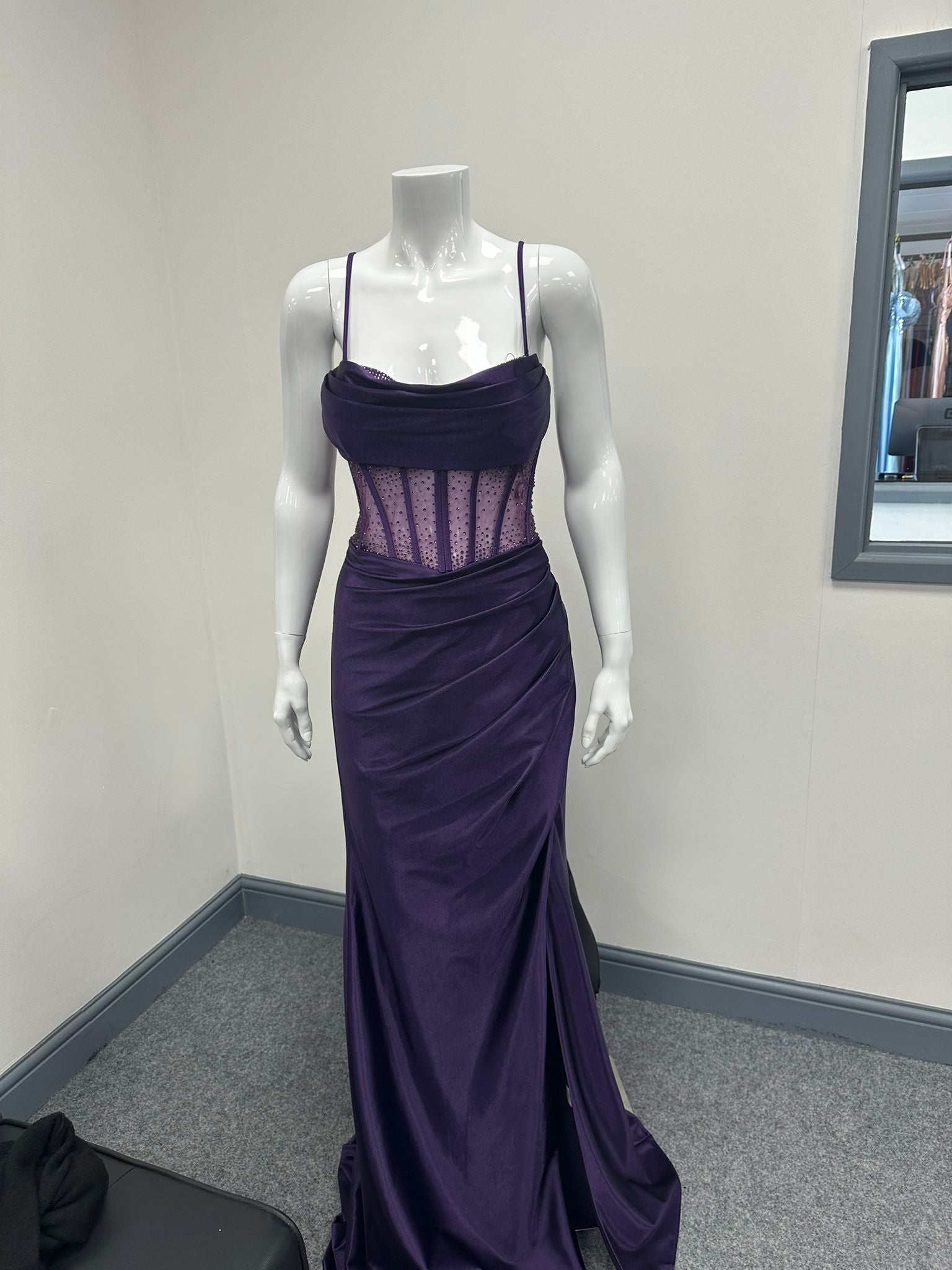 Purple Corset Sequinned Ballgown Prom Dress Ball Cruise RRP £645 we sell at £199