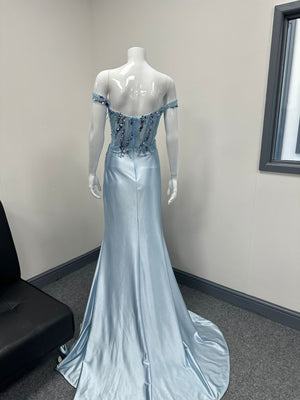 Baby Blue Sequinned Ballgown, Cruise, Special Event Prom Dress RRP £645 we sell £199