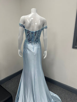 Baby Blue Sequinned Ballgown, Cruise, Special Event Prom Dress RRP £645 we sell £199