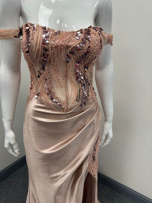 Blush Pink Sequinned Ballgown, Cruise, Special Event Prom Dress RRP £645 we sell at £199