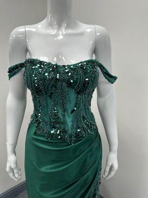 Dark Green Sequinned Ballgown, Cruise, Special Occasion,  Prom Dress RRP £645 we sell at £199