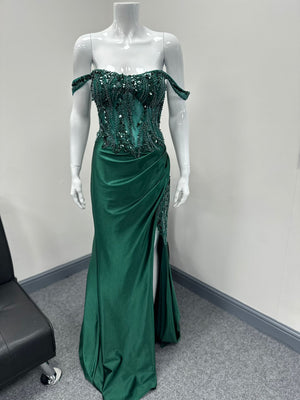Dark Green Sequinned Ballgown, Cruise, Special Occasion,  Prom Dress RRP £645 we sell at £199