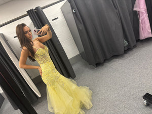 Lemon Sequinned Tulle Ballgown Prom Dress Ball Cruise RRP £645 we sell at £299