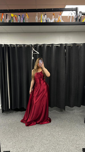 Deep Red Backless corset Dress with Pockets £100 (RRP £495) –  Redcarpetdresses.co.uk