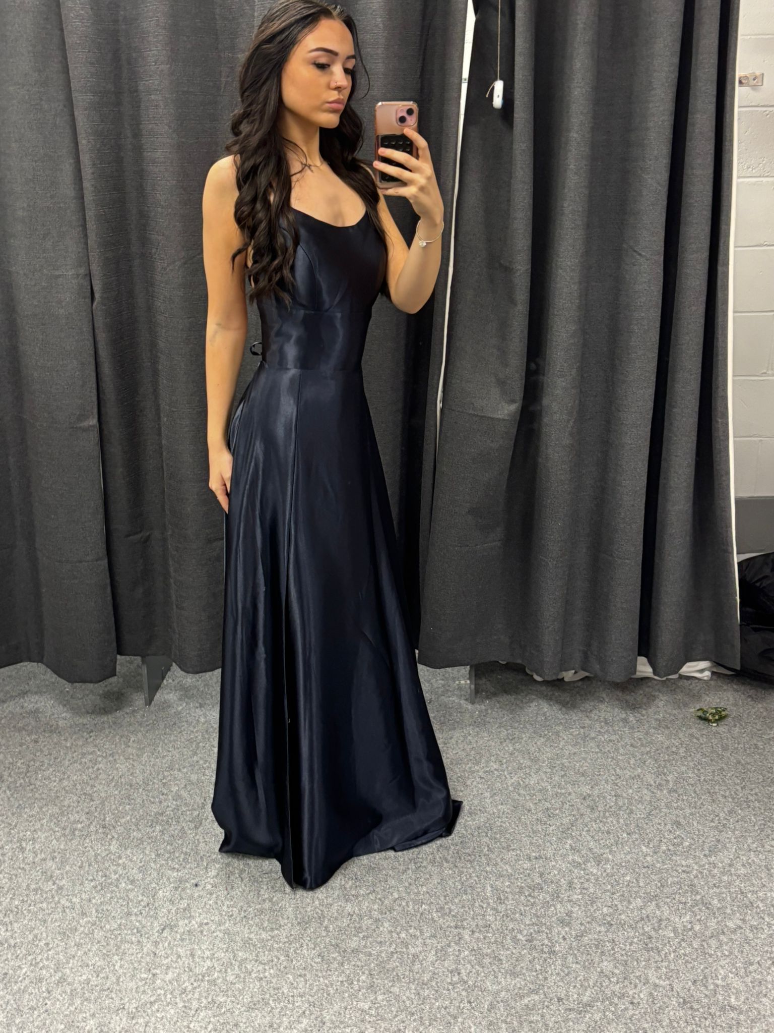 Navy Backless corset Dress with Pockets 100 (RRP 495)   Redcarpetdresses.co.uk