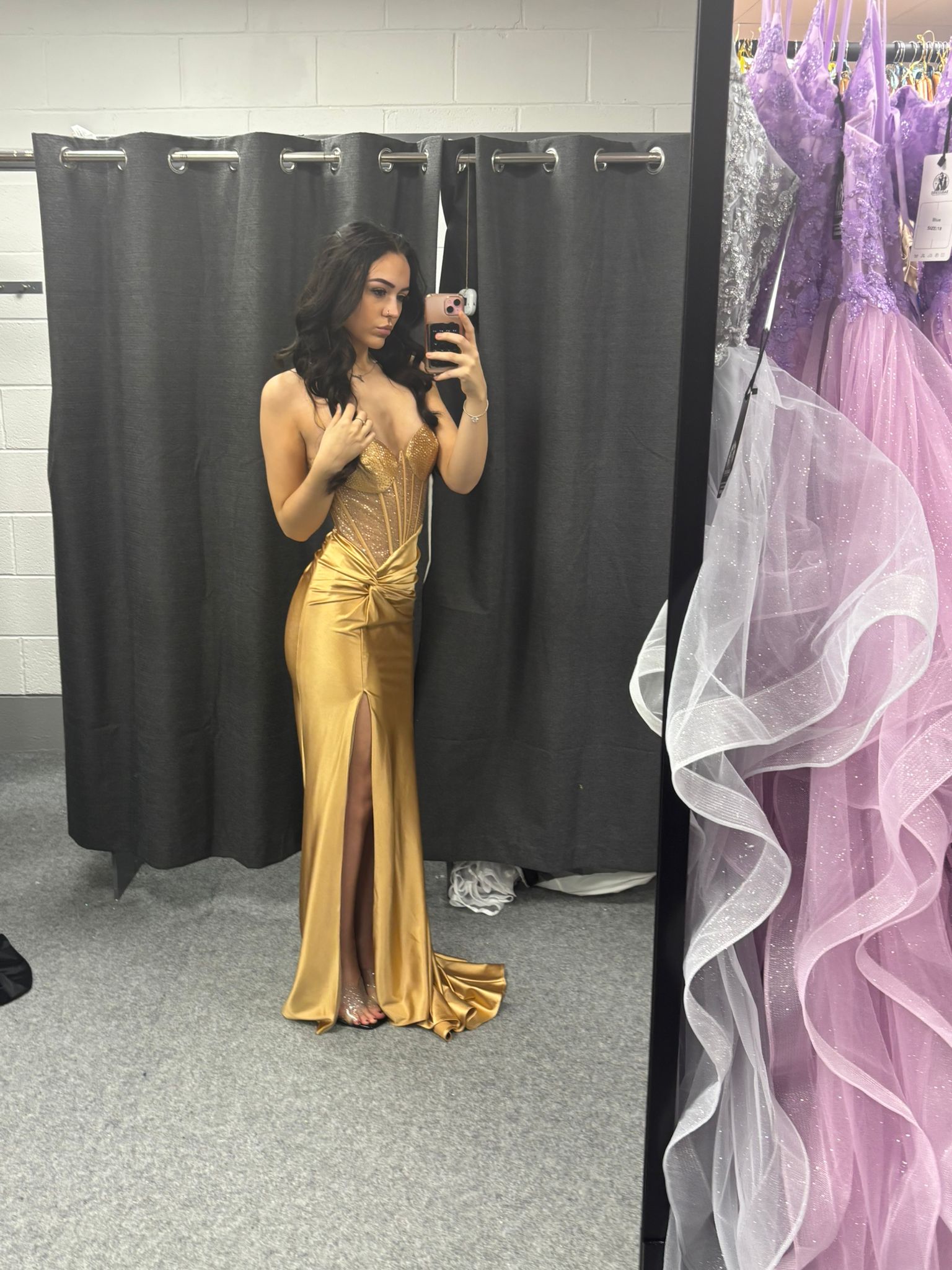 Gold corset Dress with Train £199 (RRP £495) – Redcarpetdresses.co.uk