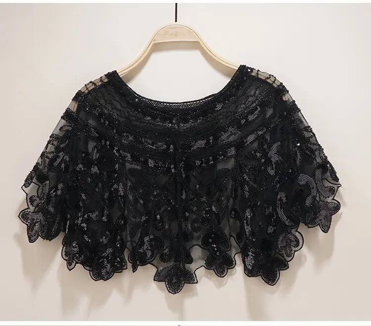 Black Beaded Shawl... ideal if you are not too happy with your  upper arms