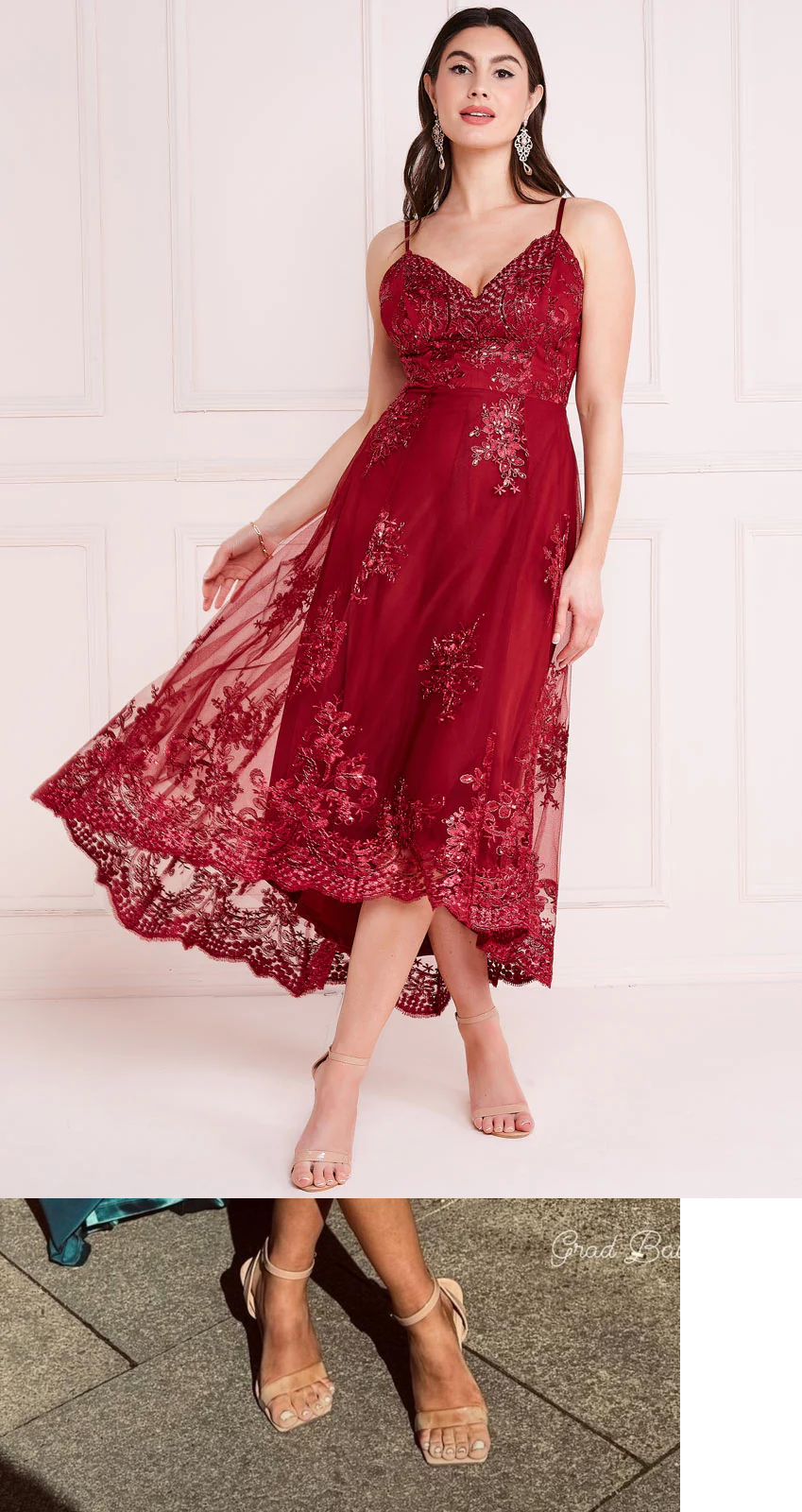 High Low Dress (Burgundy) Mother of Bride/Groom. Wedding Guest. Cocktail. Ball. Cruise