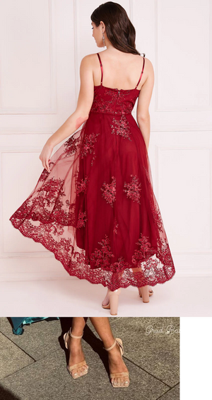 High Low Dress (Burgundy) Mother of Bride/Groom. Wedding Guest. Cocktail. Ball. Cruise