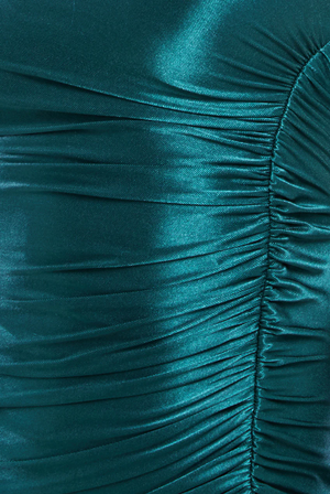 Slinky Satin Emerald Green Dress with side split and 1 shoulder Redcarpetdresses.co.uk Slinky Satin Emerald Green Dress with side split and 1 shoulder Redcarpetdresses.co.uk