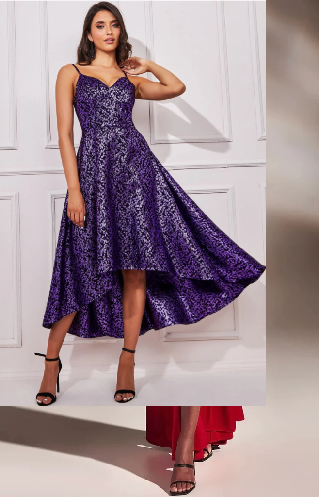 High Low Dress (Purple) Mother of Bride/Groom. Wedding Guest. Cocktail –  Redcarpetdresses.co.uk