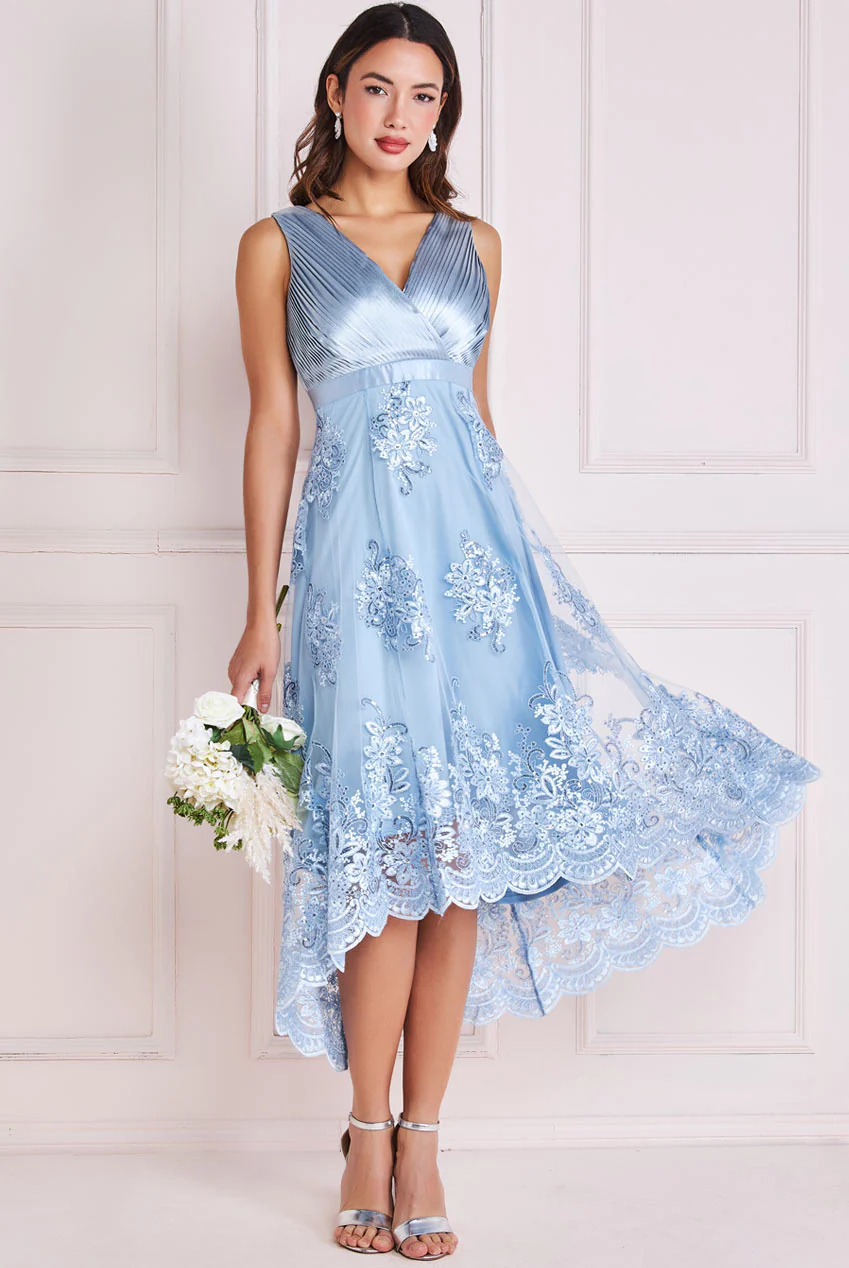 High Low Dress (Baby Blue) Mother of Bride/Groom. Wedding Guest. Cocktail. Ball. Cruise