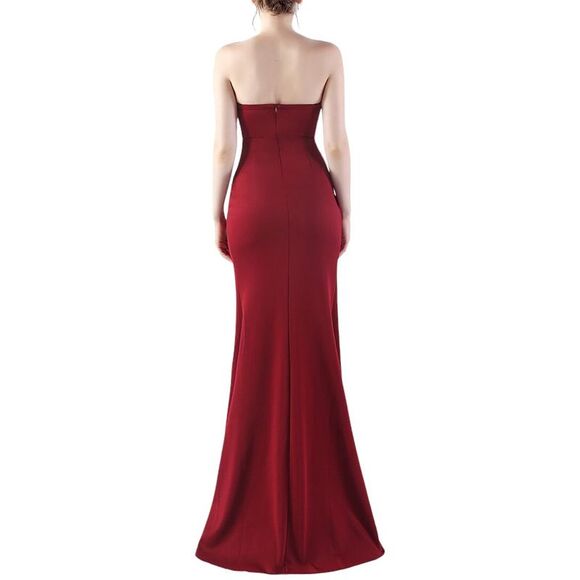 Corset Side Split dress in Burgundy , Dark Red, Prom, Cruise, Special Occasion, Formal Event