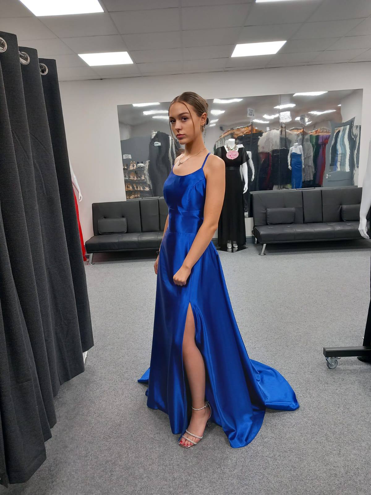 Royal Blue Zara Dress with pockets, lace up back with side split Redcarpetdresses.co.uk Royal Blue Zara Dress with pockets, lace up back with side split Redcarpetdresses.co.uk