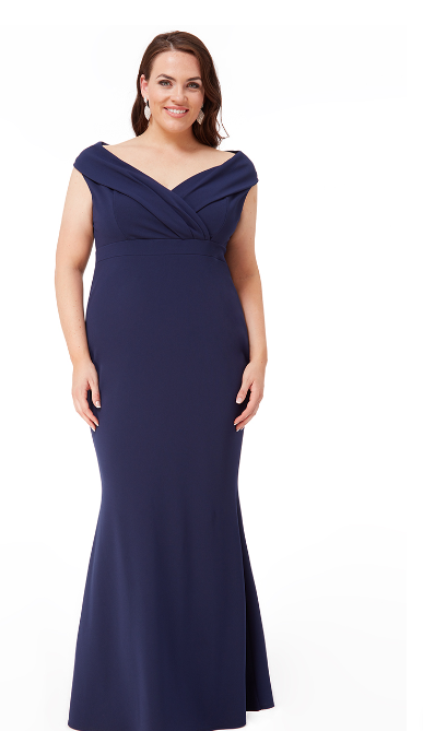 Plus Size Dress (Navy-Size 26) Cocktail, Prom, Cruise, Ball, Black-Tie, Wedding