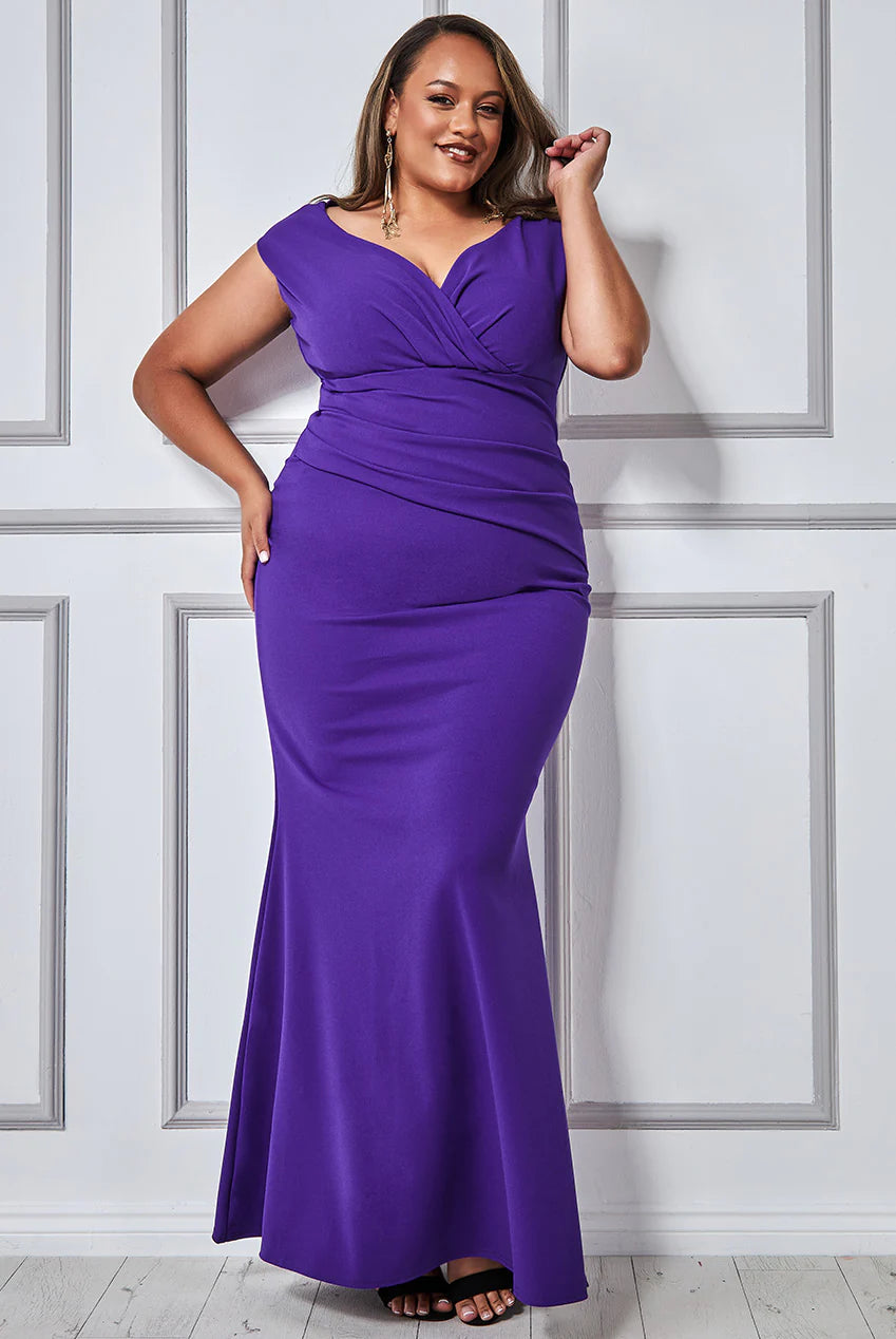 Plus Size Dress (Purple-Size 18) Wedding Guest, Races, Formal Event, R –