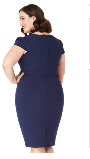 Plus Size Dress (Navy) Mother of the Bride, Wedding Guest, Races, Formal Event