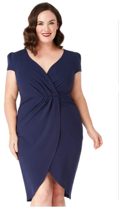 Plus Size Dress (Navy) Mother of the Bride, Wedding Guest, Races, Formal Event