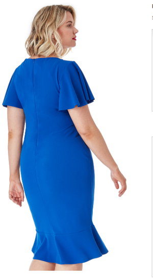 Plus Size Sequinned Dress (Royal Blue) Mother of the Bride, Wedding Guest, Races, Formal Event