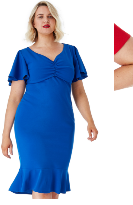 Plus Size Sequinned Dress (Royal Blue) Mother of the Bride, Wedding Guest, Races, Formal Event